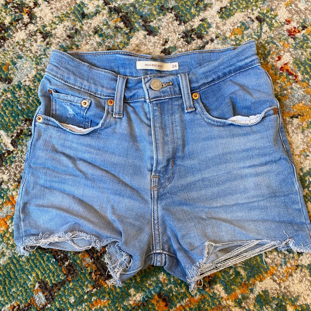 Levi’s Light Wash High Rise Jean Shorts